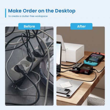 Stazione di ricarica USB GaN da 65 W con extender a 2 prese EW3992