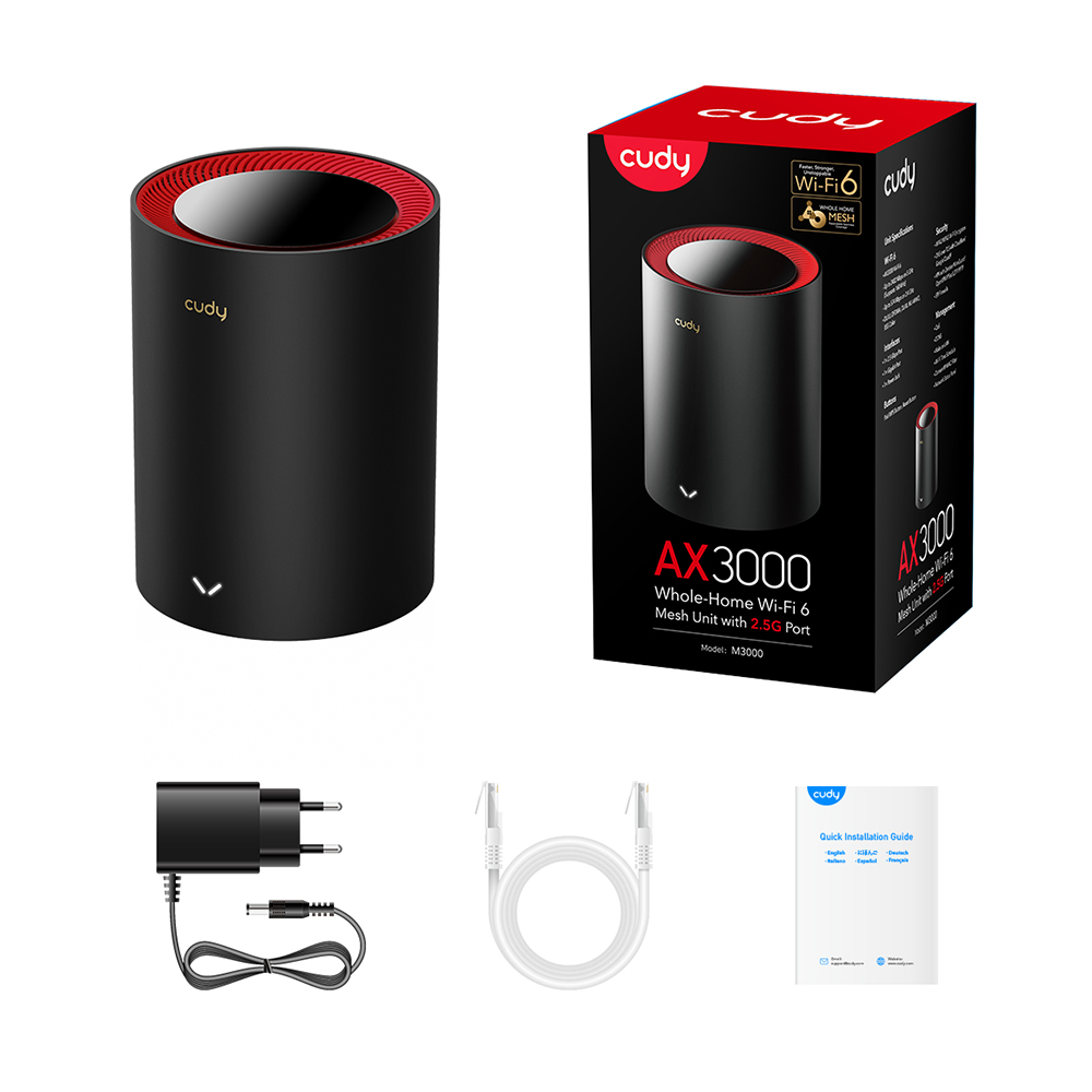 M3000(1-Pack) - AX3000 Wi-Fi 6 Mesh  2.5G Solution