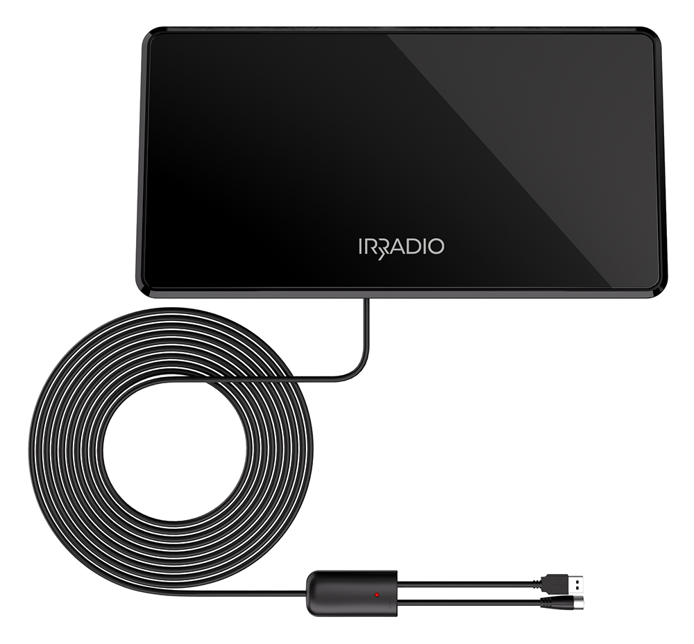 IR-Digital 2 USB Amplified Indoor DVB-T2 Antenna, glossy black color