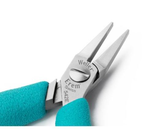 Pinze a becco piatto con ganasce lisce, 542E Weller