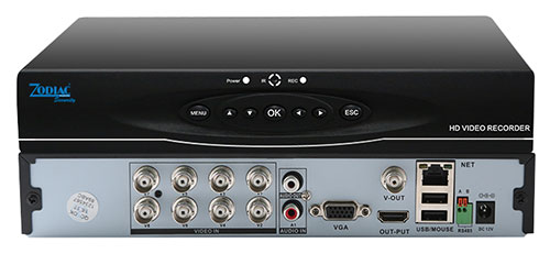 Dvr zodiac, 5 mpx, 8 canali, hybrid p2p, h264, 9 in 1, 1 canale audio HVR-9508