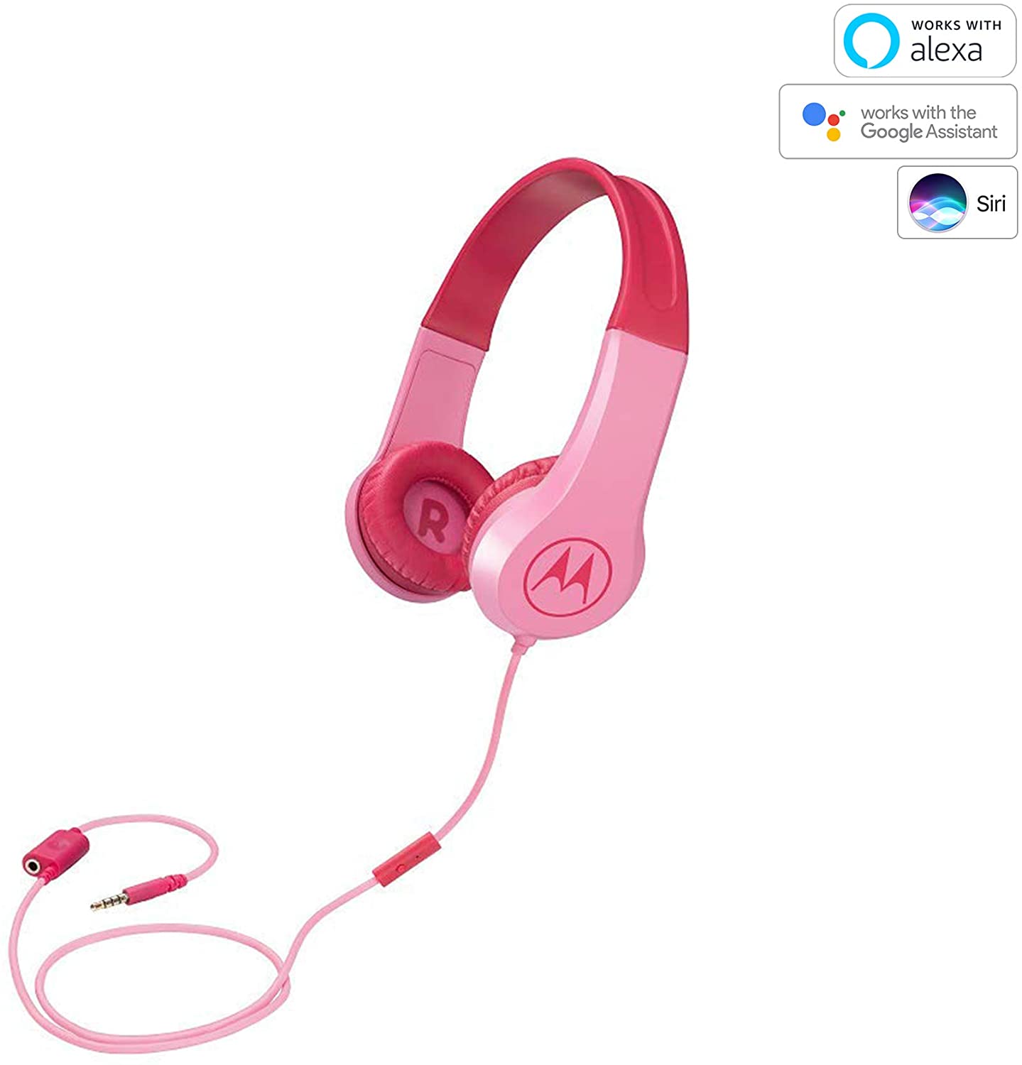 Wired stereo headphones with volume limiter Mod. Squads 200 pink