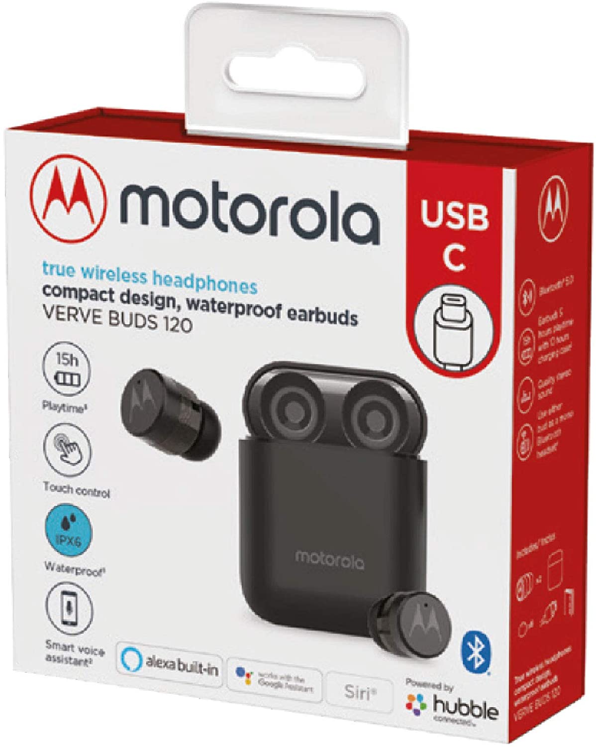 Vervebuds 120 Black Stereo Earbud with Bluetooth