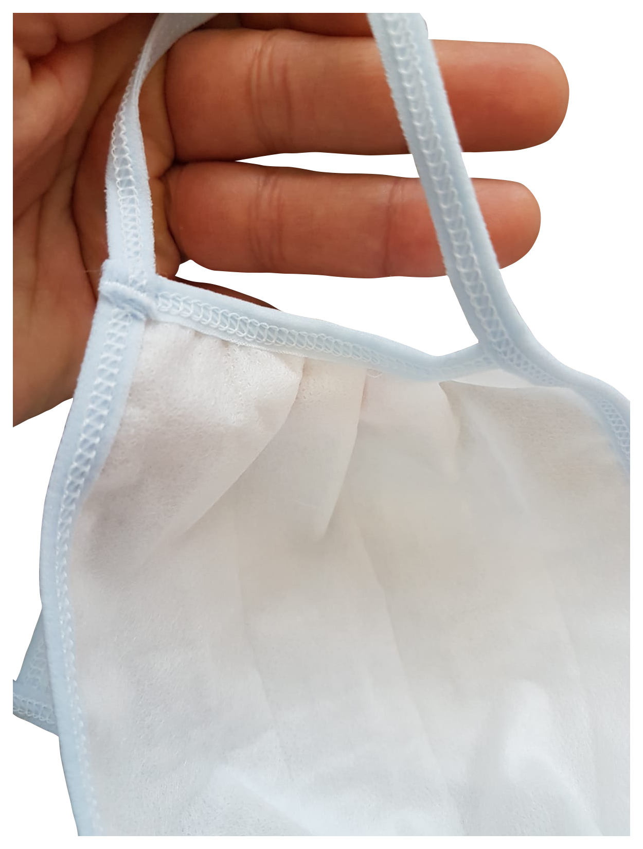 Mascherina facciale in tessuto lavabile a tre strati con elastici auricolari