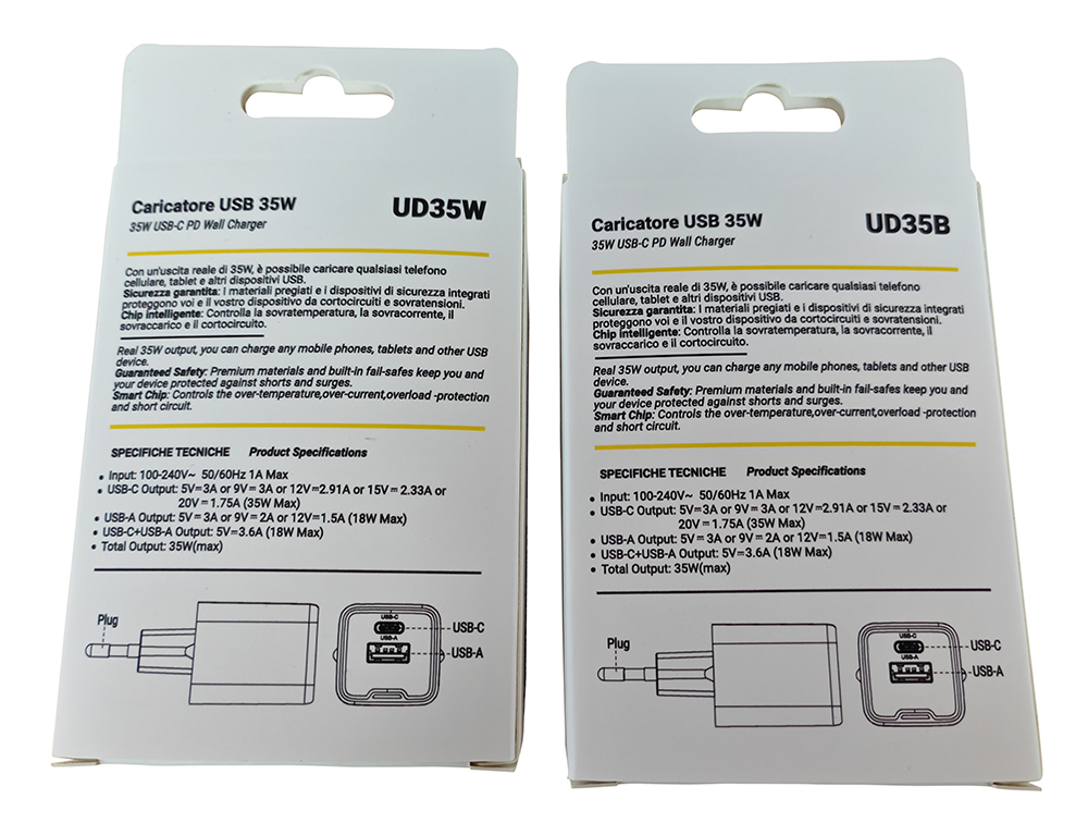 USB GAN 35W PD Charger 1 USB-C + 1 USB-A White