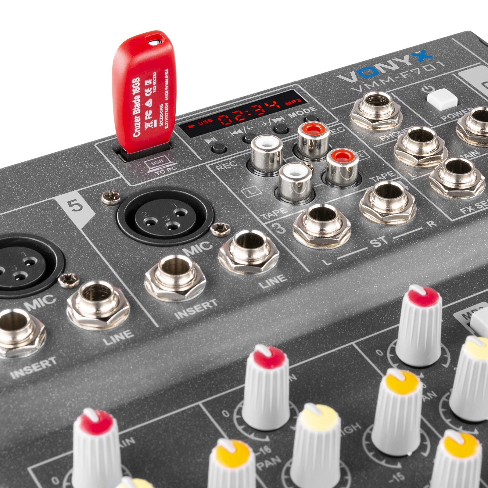 Mixer audio a 7 canali, multifunzionale, Mod. VMM-F701