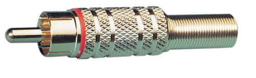 MKC 433331028 Plug rca flying golden black with cable guide (4pz) blister