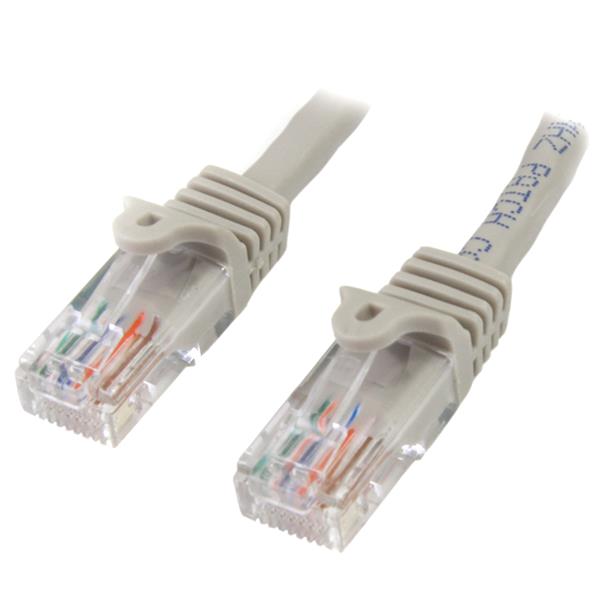 Startech.com 45PAT7MGR 7m Gray Cat5e Patch Cable with Snagless RJ45 Connectors - Long Ethernet Cable - 7 m Cat 5e UTP Cable (45PAT7MGR)