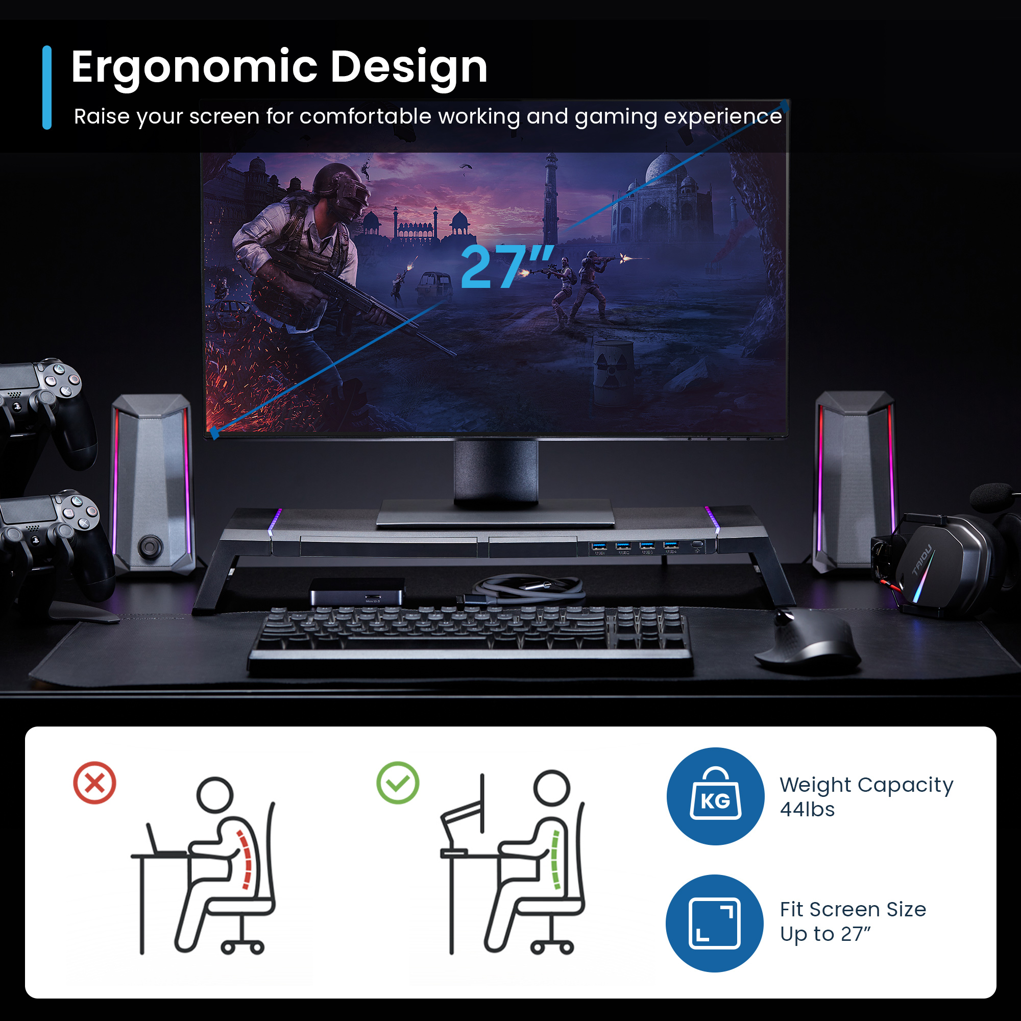 EW1268 - Supporto per monitor pieghevole RGB