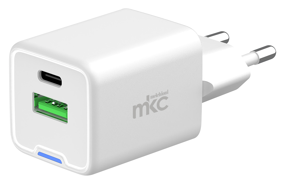 20W USB GAN Charger PD 1 USB-C + 1 USB-A White