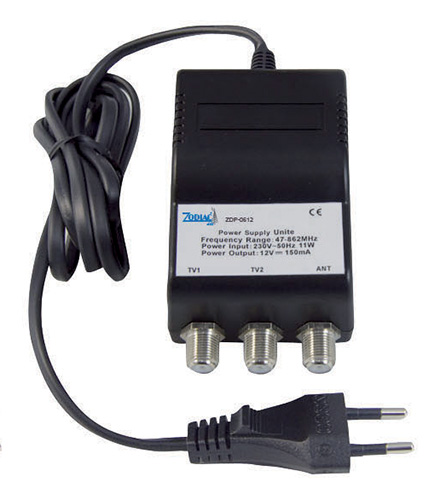 ZDP-0612 - Antenna power supply, 12V DC 100 mA, 1 IN - 2 OUT