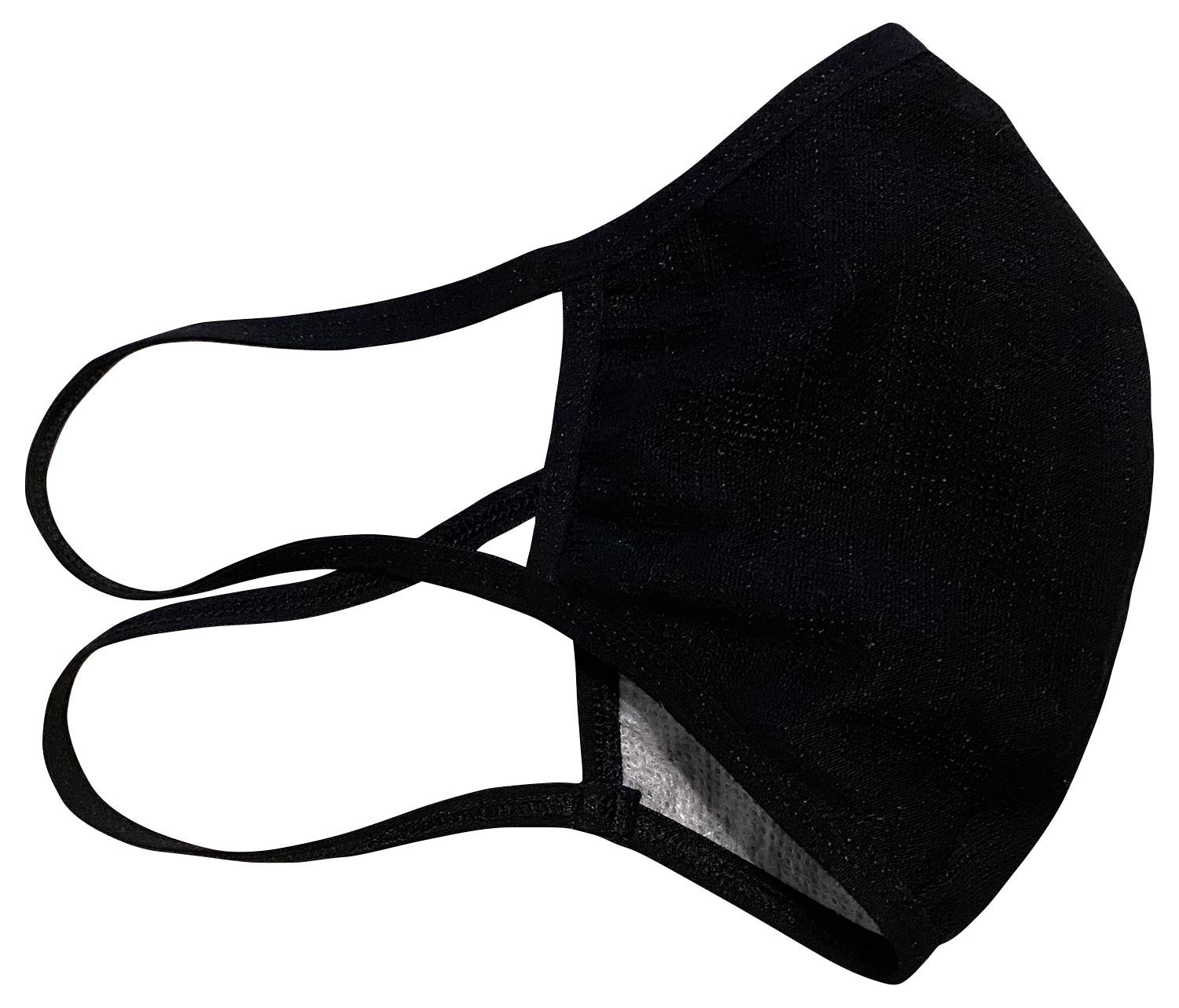 Mascherina Facciale Cotone Anatomica - 3 strati - Colore Nero