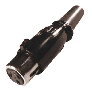3-Pin Black Microphone Flying Socket PR/898N-C