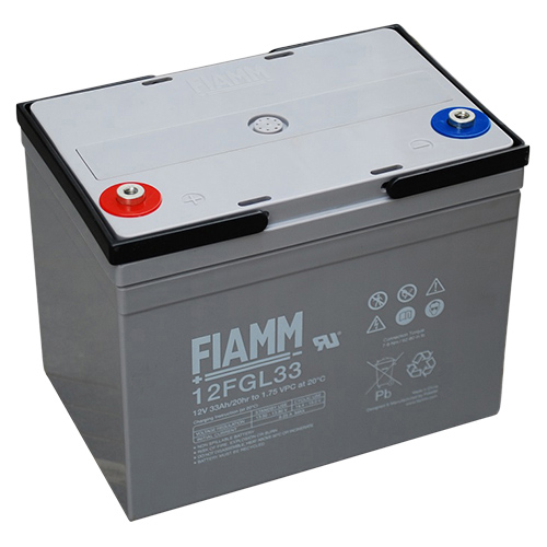 12V 33Ah rechargeable lead-acid battery with M6 terminal FIAMM