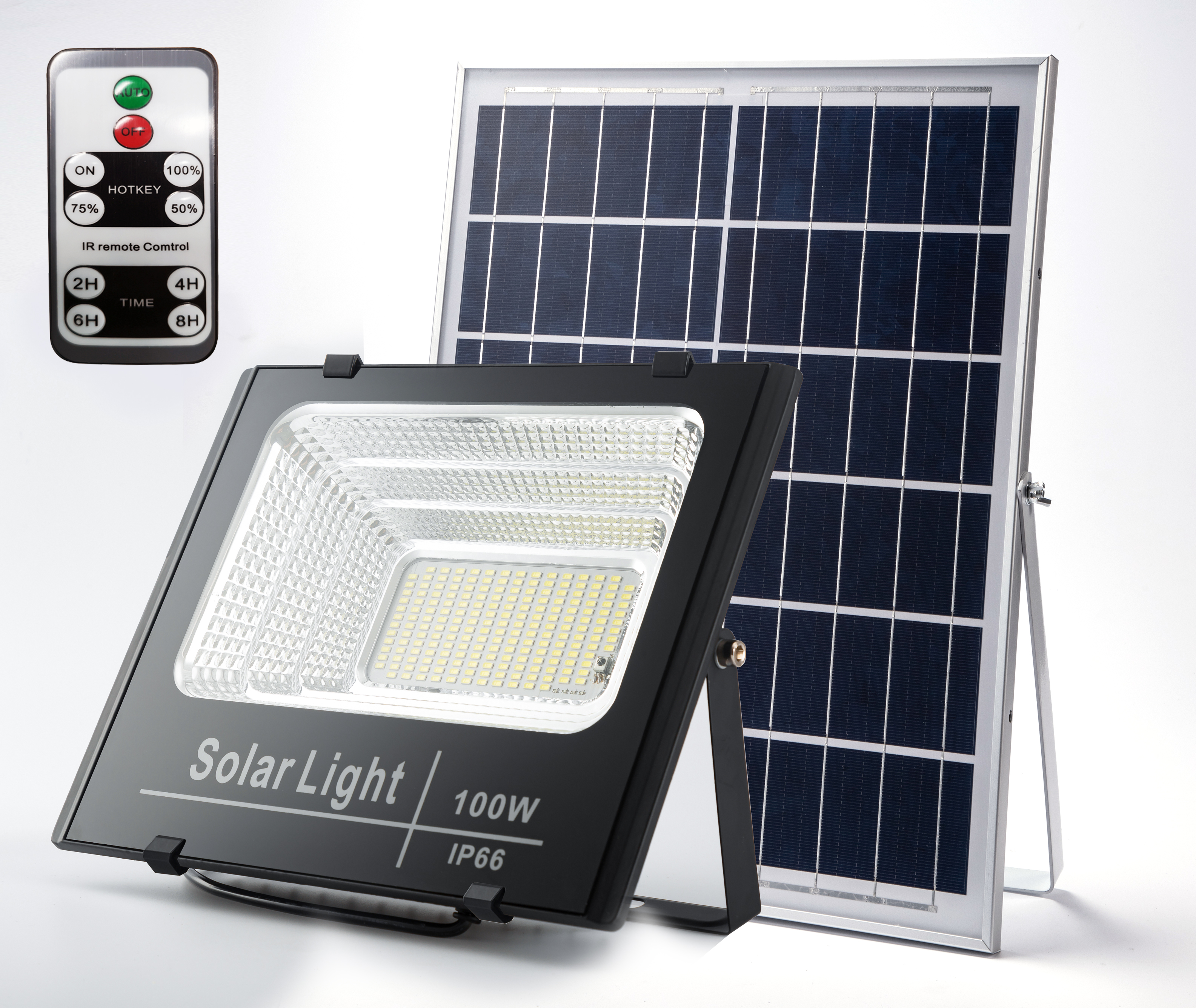 Faro solare MKC ENERGY100 100W con kit pannello solare 20W