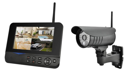 Kit wireless dig., telecamera ip66, pir, ir 15M, lcd, dvr integrato 8107JR