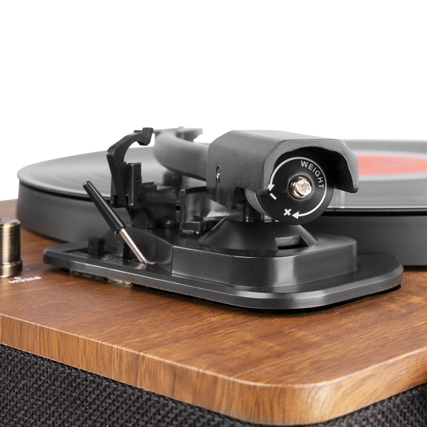 Giradischi HI-FI HQ, Amplificato con altoparlanti integrati e ricevitore Bluetoothcon, finitura in legno di noce RP162