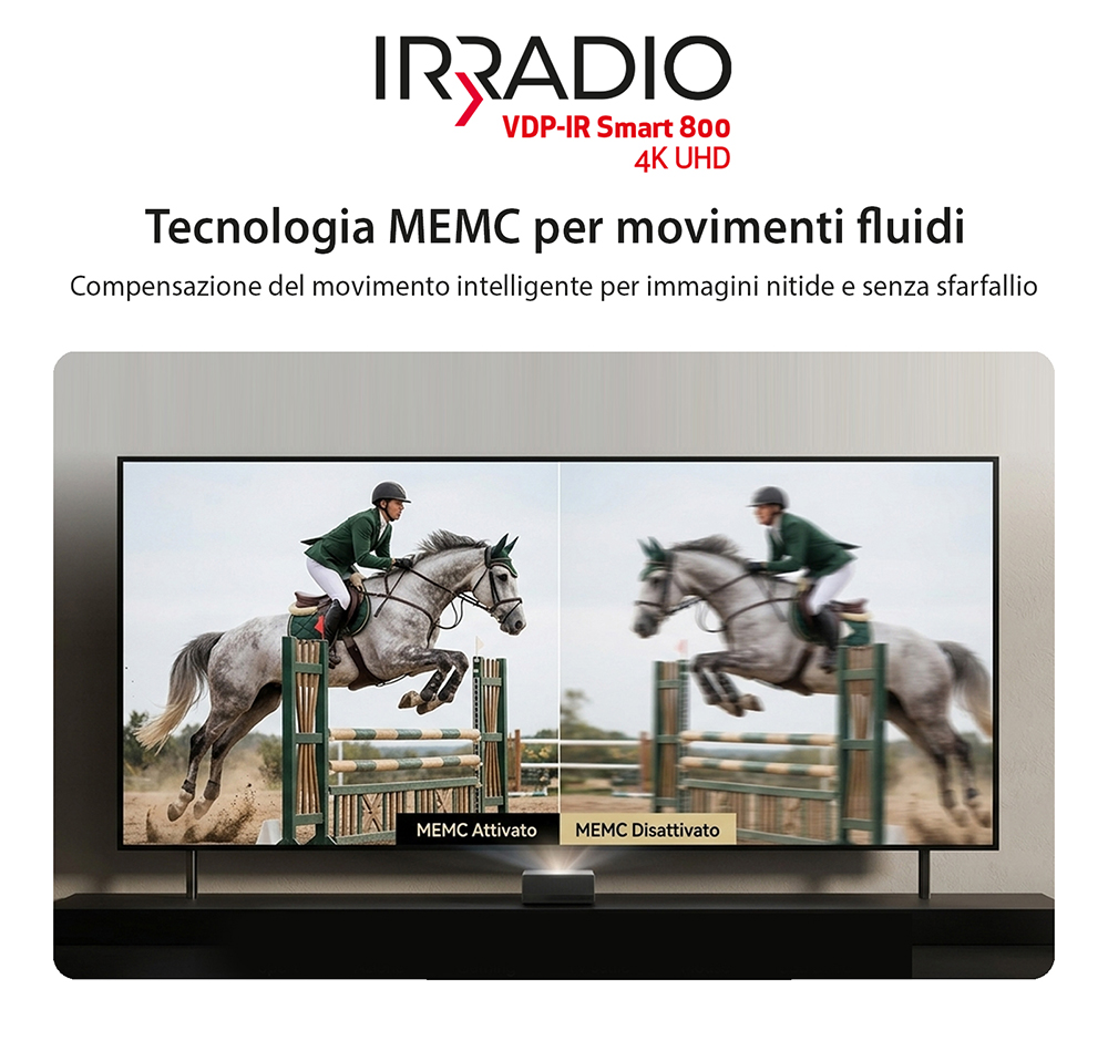 VDP-IR Smart 800 4K UHD - Videoproiettore 4K Ultra HD  2160p, con Sistema GTV