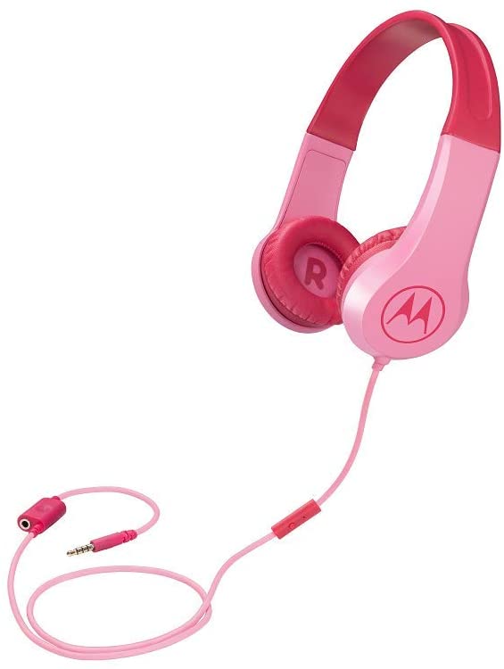 Wired stereo headphones with volume limiter Mod. Squads 200 pink