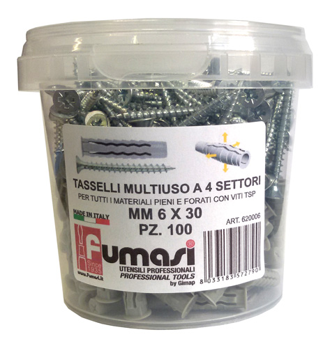 TASSELLI 620006 6MM+VITI BARATT 100PZ 620006
