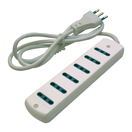 Multipresa imq bianca n6 prese bipasso 10/16a - spina 2p+t 16a WINNER