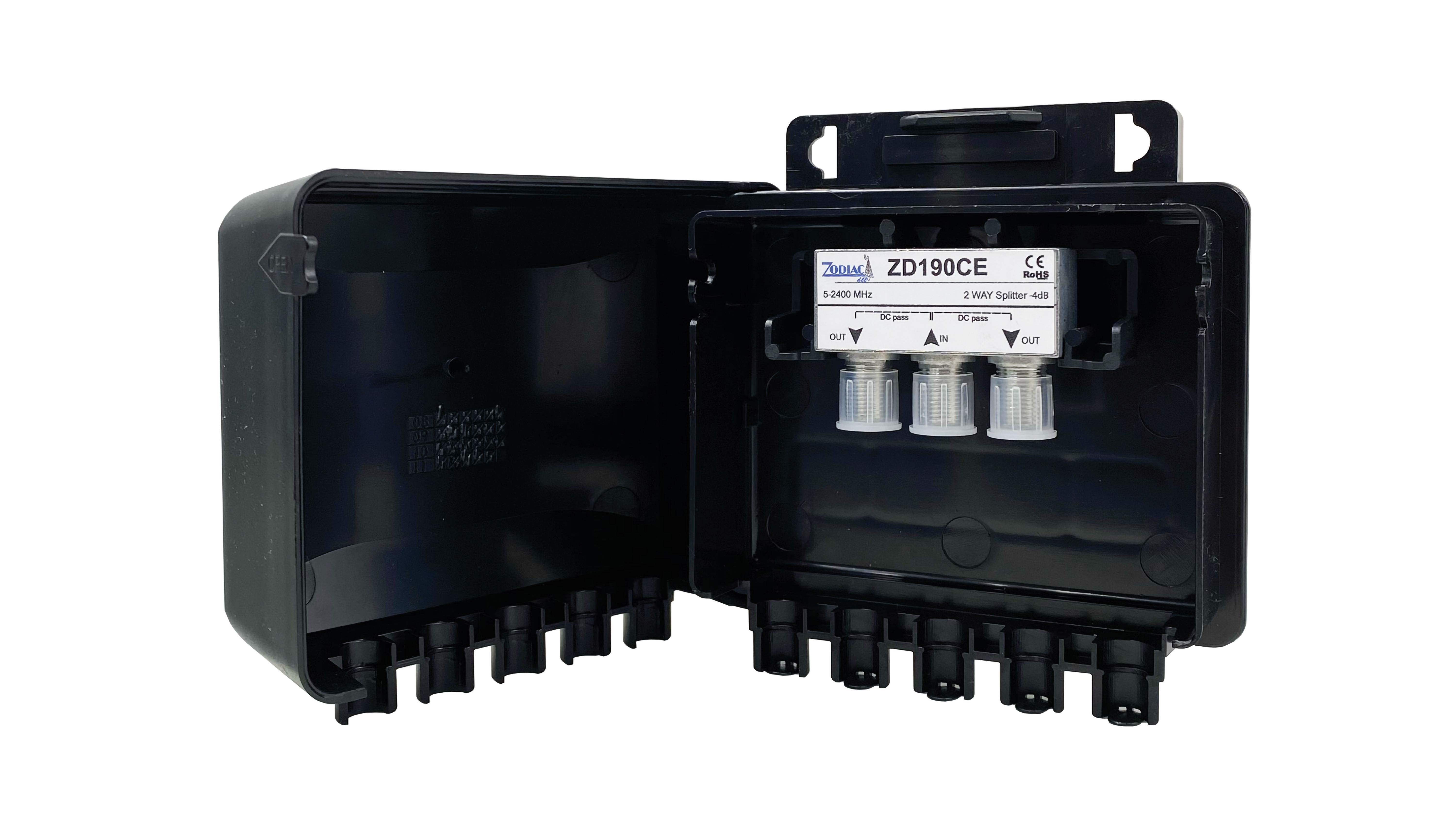 ZD190CE - Partitore induttivo da palo, 1 ingresso VHF+UHF e 2 uscite