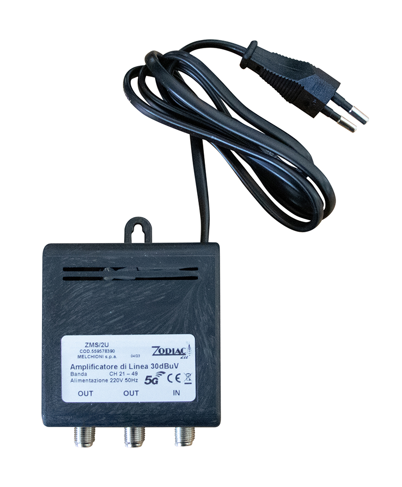 Amplificatore di linea autoalimentato 1IN-2OUT, 5G Free, Mod. ZMS-2OUT