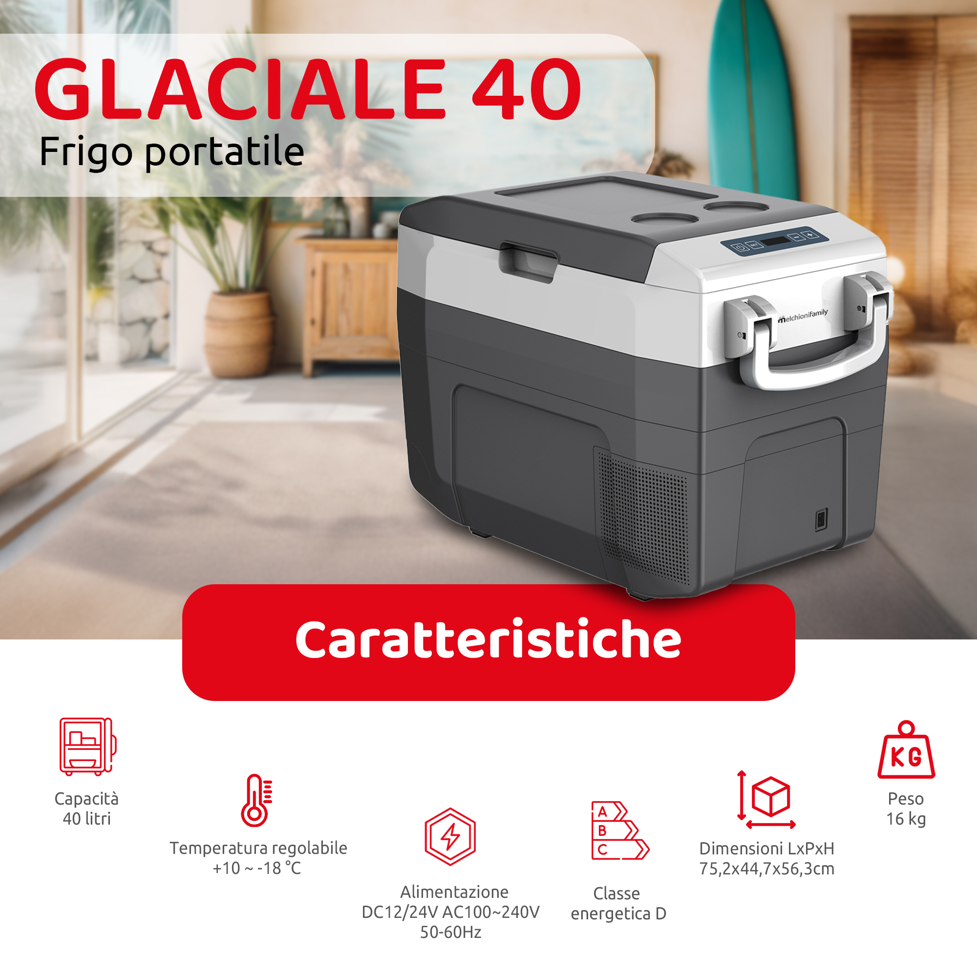 Frigo portatile GLACIALE 40 -  37L rigido