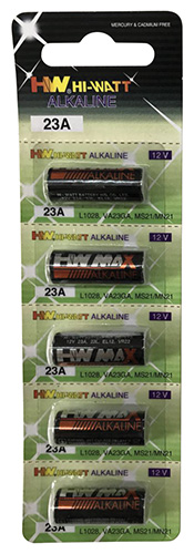 HI WATT 23A batteria alcalina A23 in blister da 5 pile