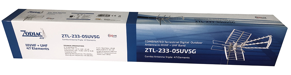 Antenna tipla Combo VU 47 elementi 5G Free mod. ZTL-233-05UV5G