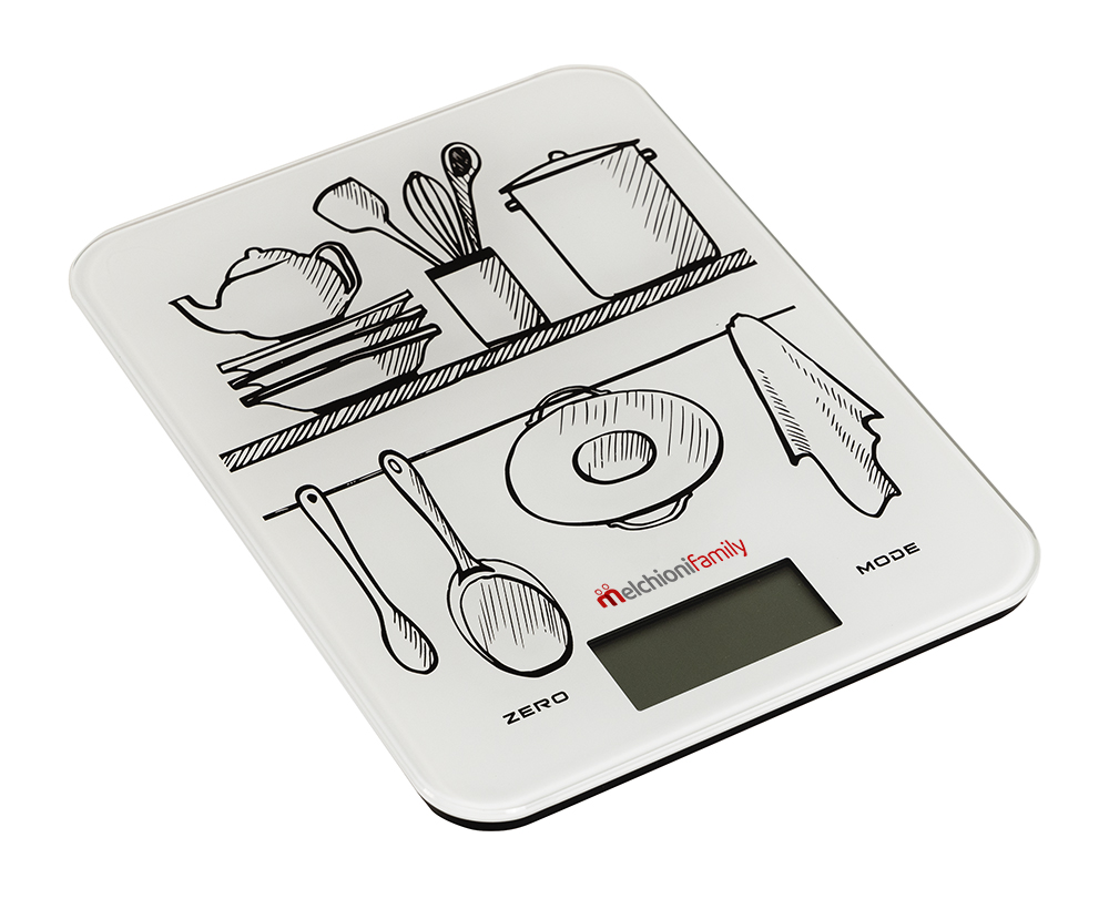 Bilancia da cucina GLASS con piatto in vetro