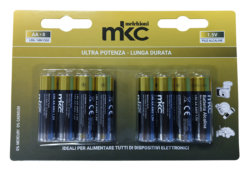 BATTERIA R06 AA ALCALINA MKC BLISTER 8PZ