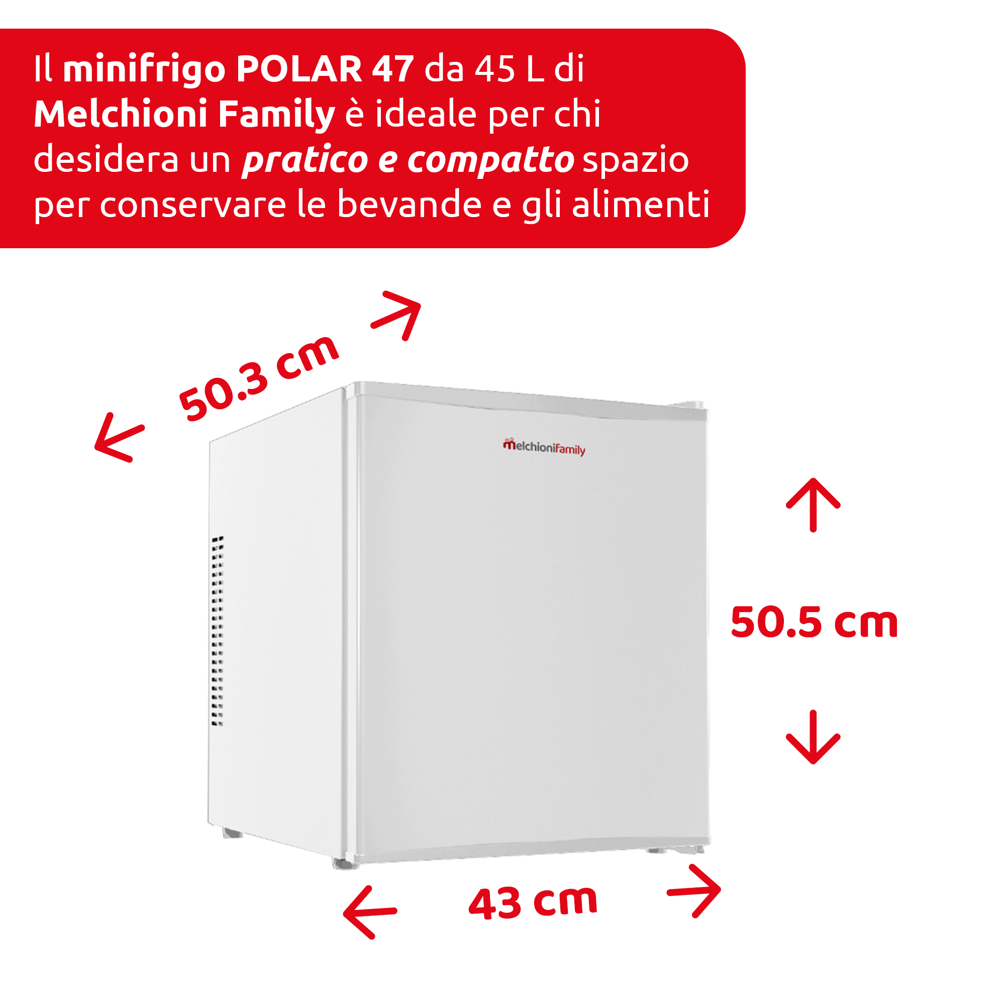 Minifrigo POLAR 47 con celle di peltier bianco