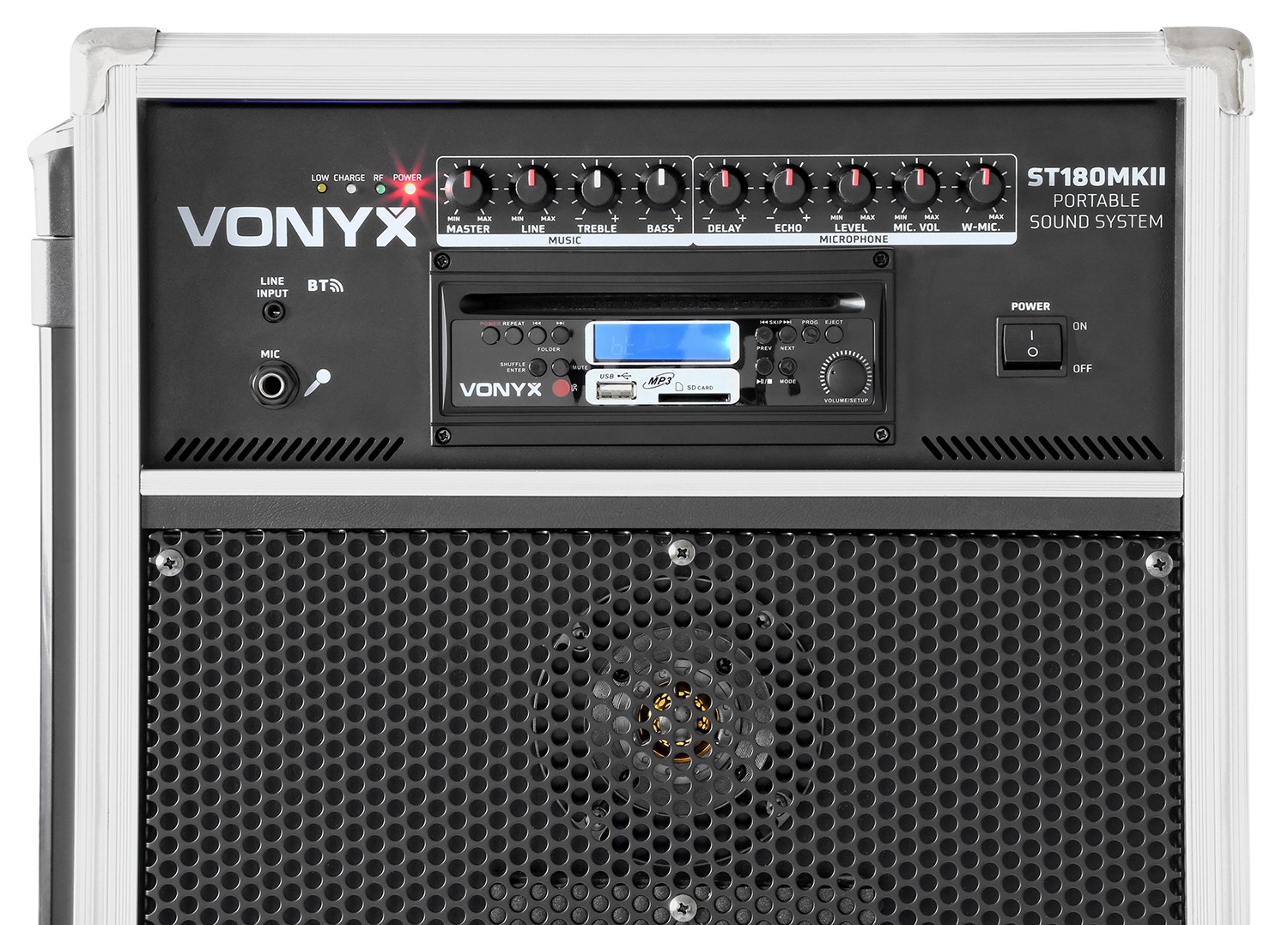 VONYX 170.013 ST180 PORTABLE S Portable system, with 2 uhf wireless microphones, mp3, bt and cd player, 450w power