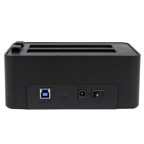 Startech.com SATDOCK2REU3 Docking Station per Hard Disk a 2 Slot - Duplicatore ed Eraser USB 3.0 per SSD/HDD SATA, Clonatore ed Eraser Standalone di Hard Drive con Carica dall'Alto (SATDOCK2REU3)