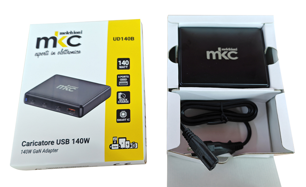 USB GAN 140W PD Charger 3 USB-C + 1 USB-A Black