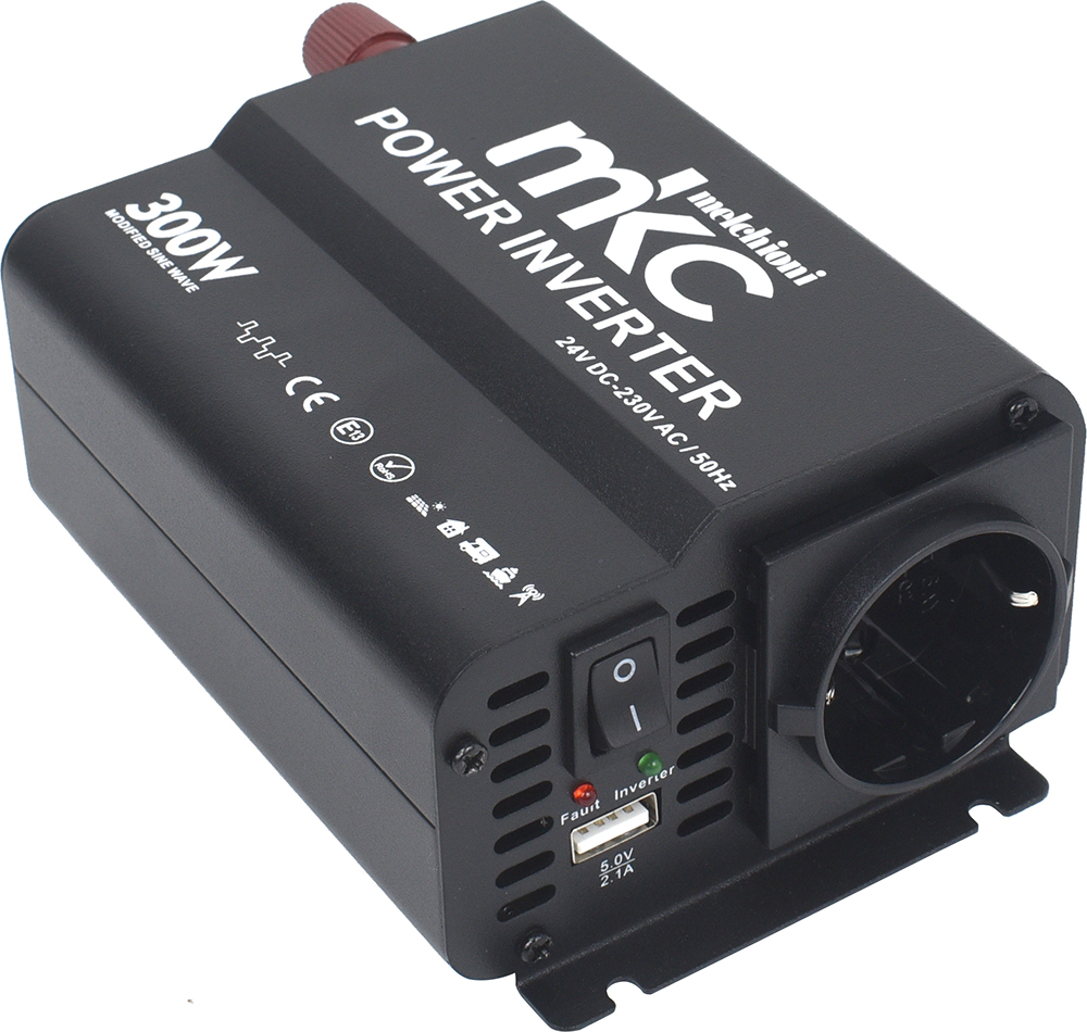 INVERTER MKC-RS300M-24 24VDC 230VCA 300W  SOFT START ONDA MODIFICATA