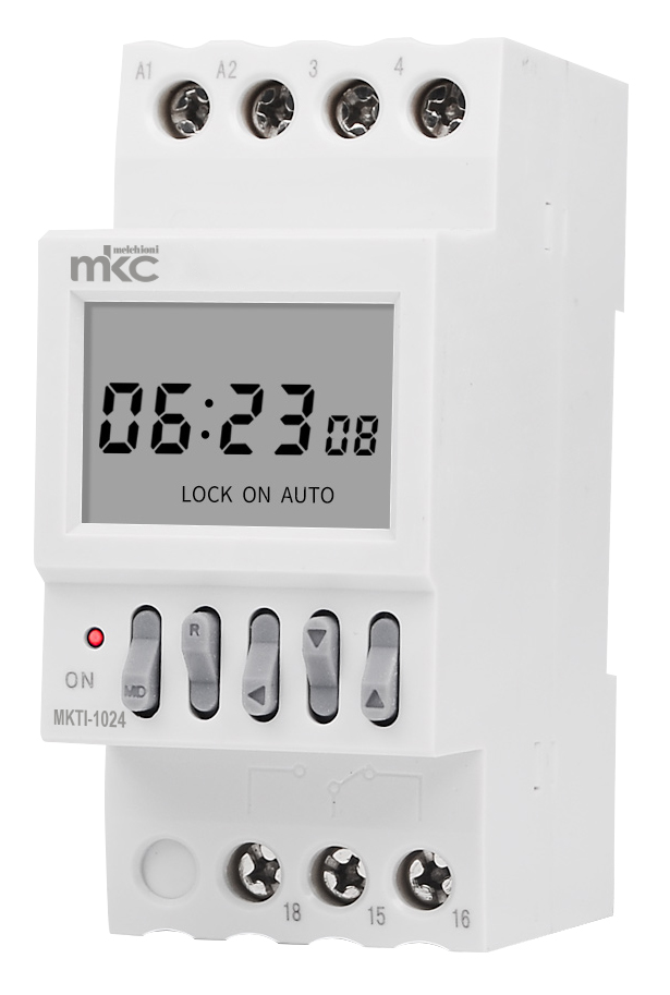 MKTI-1024 - Timer Orario Digitale giornaliero/settimanale Guida DIN 2 moduli