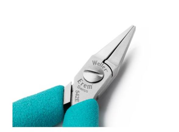 Pinze a becco piatto con ganasce lisce, 542E Weller