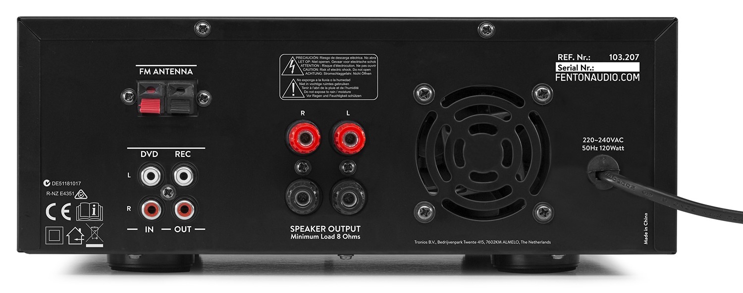 Amplificatore Hi-fi, 2x60W con radio FM e bluethooth AV120FM-BT