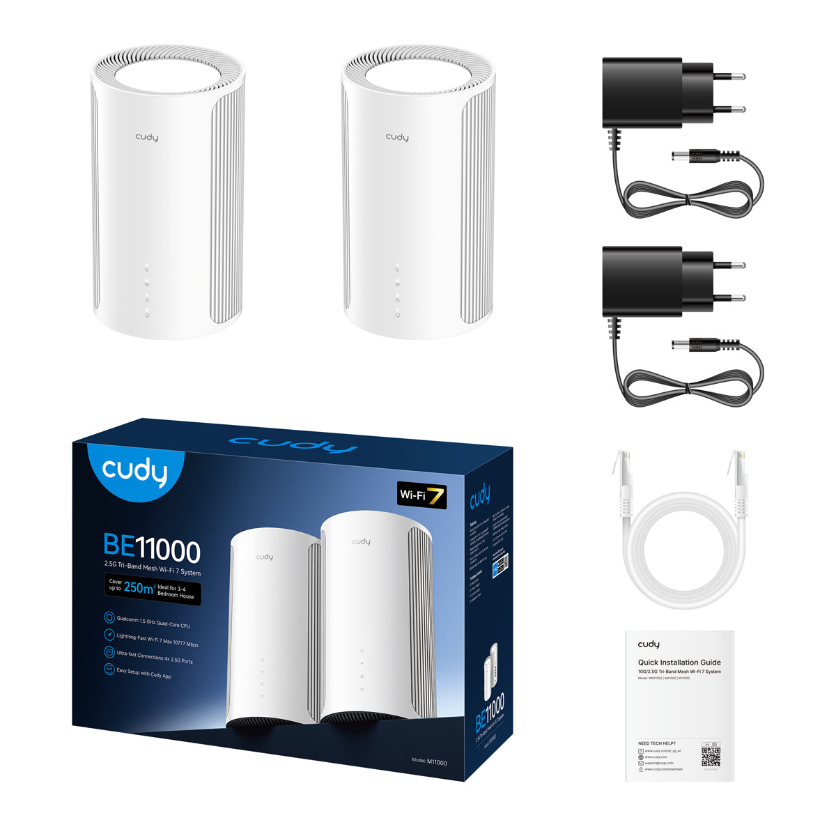 M11000(2-Pack) - BE11000 2.5G Tri-Band Wi-Fi 7 Mesh Solution
