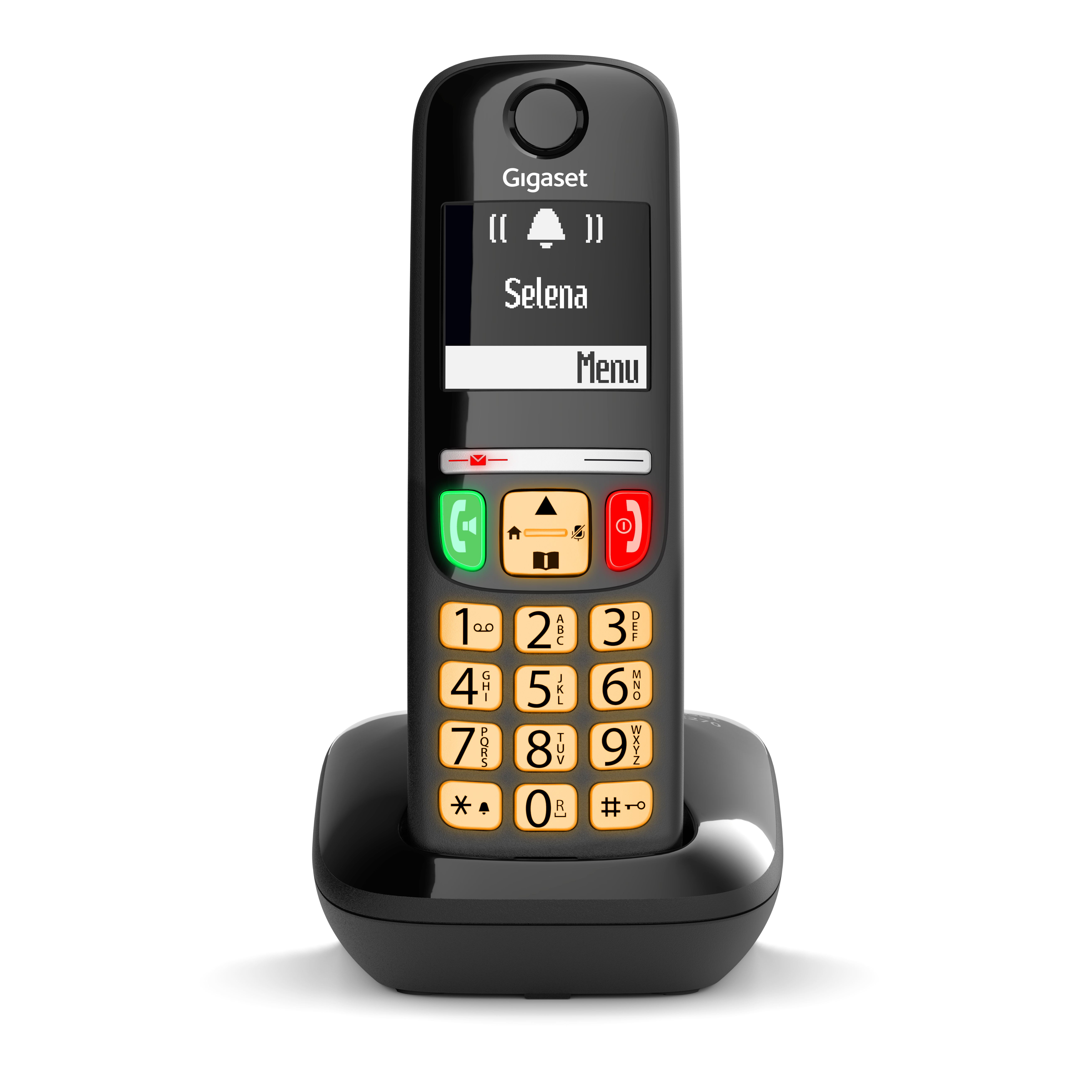 Gigaset DECT Cordless Phone with Large Buttons E270 - Black Color
