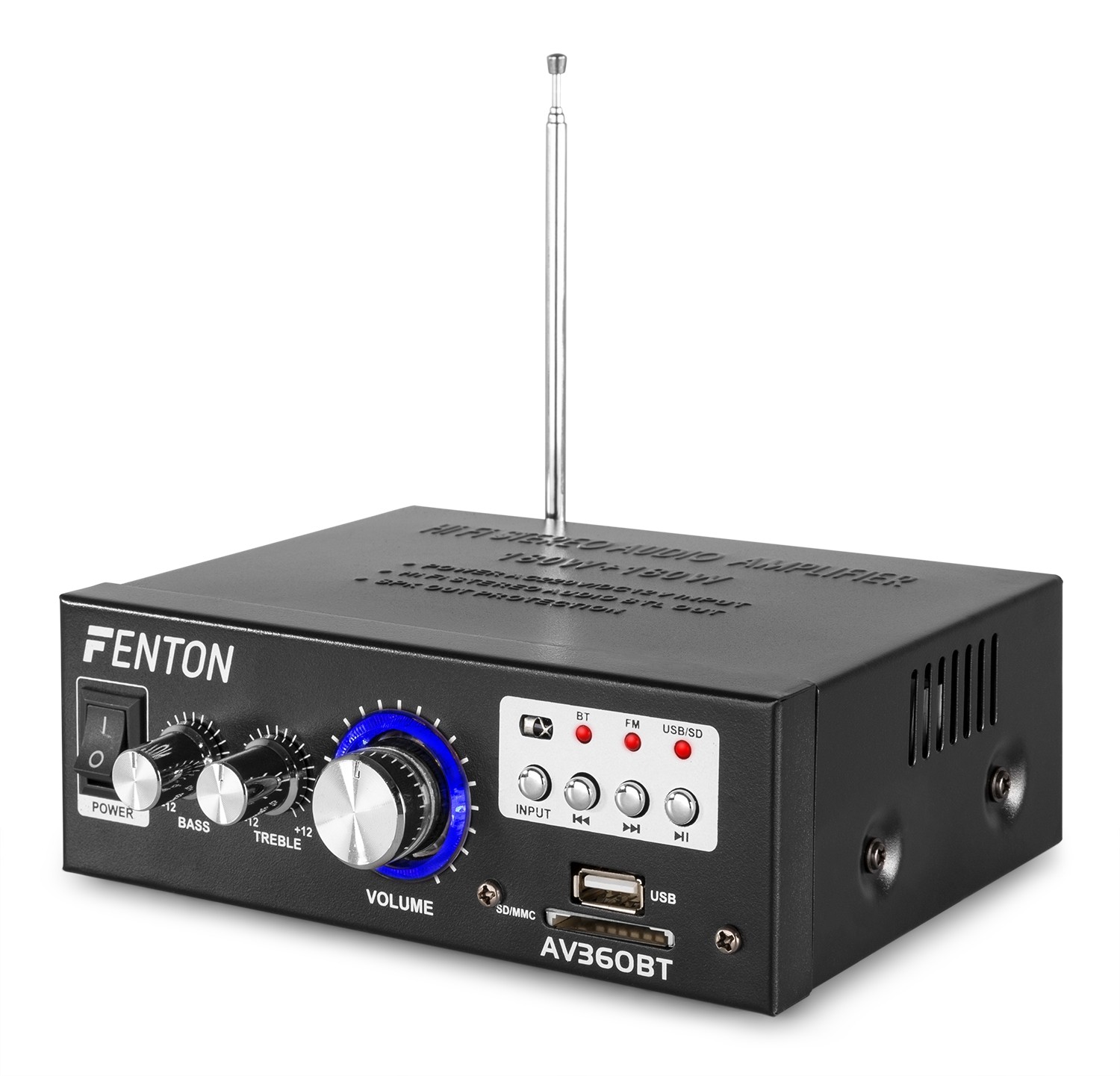 Mini Amplificatore 2x40W con BT / SD / USB / MP3 / FM AV360BT