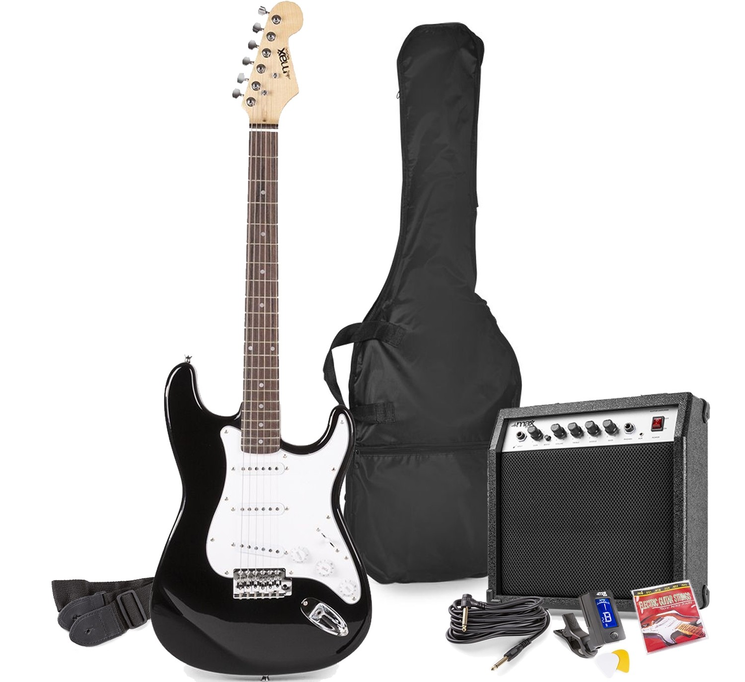 Set Chitarra elettrica + Amplificatore + Accessori Mod.Gig Kit nera