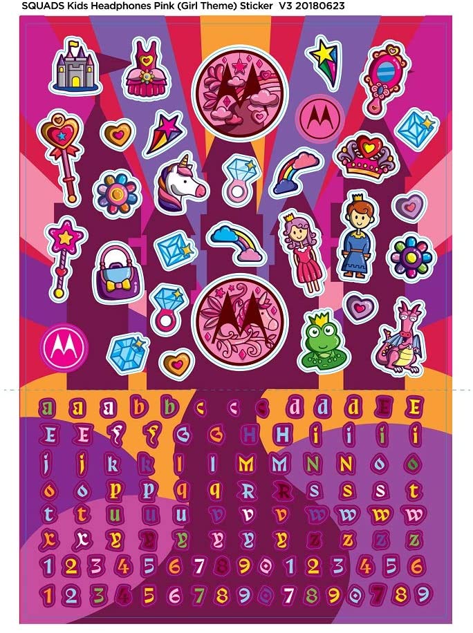 Wired stereo headphones with volume limiter Mod. Squads 200 pink