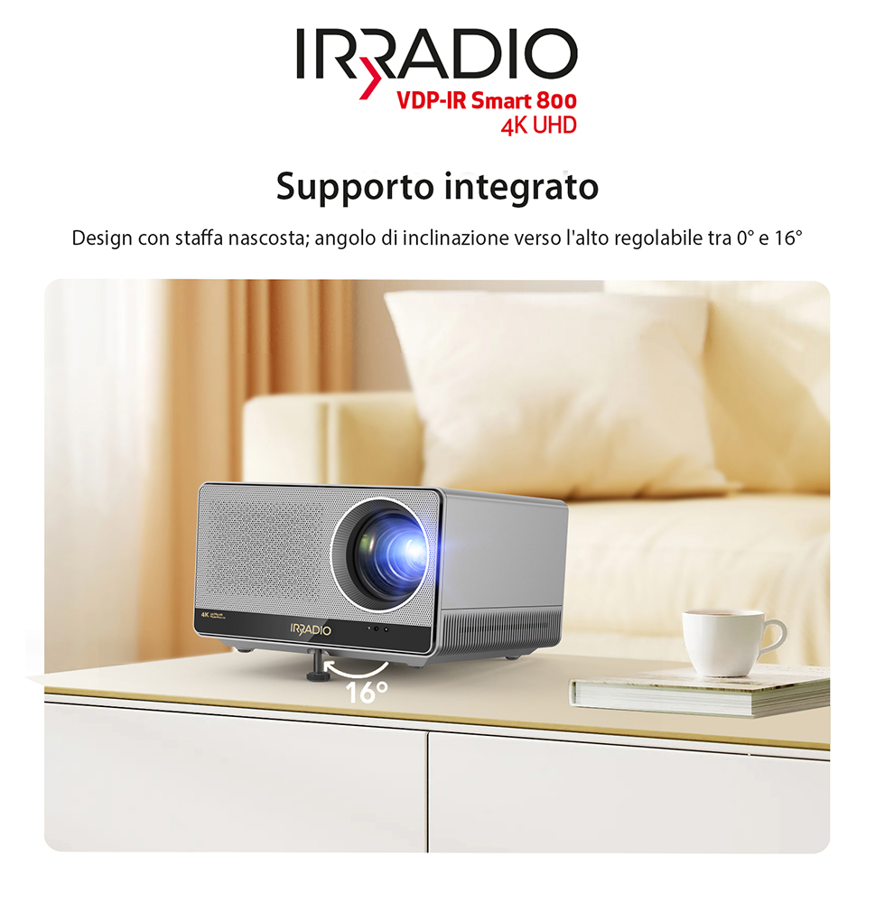 VDP-IR Smart 800 4K UHD - Videoproiettore 4K Ultra HD  2160p, con Sistema GTV