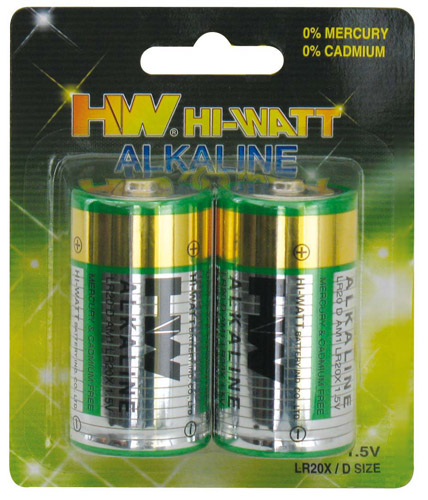Hi_watt 491465736 HI WATT batteria alcalina D in blister da 2 pile