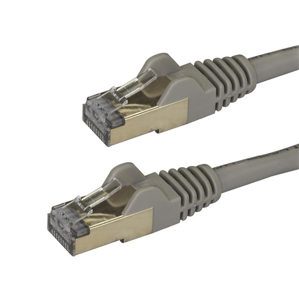 Startech.com 6ASPAT2MGR 2m CAT6a Ethernet Cable - 10 Gigabit Shielded Snagless RJ45 100W PoE Patch Cord - 10GbE STP Network Cable w/Strain Relief - Grey Fluke Tested/Wiring is UL Certified/TIA (6ASPAT2MGR)