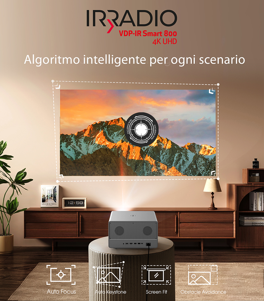 VDP-IR Smart 800 4K UHD - Videoproiettore 4K Ultra HD  2160p, con Sistema GTV