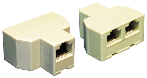 Adattatore telefonico modulare presa 6/4 - 2 prese 6/4